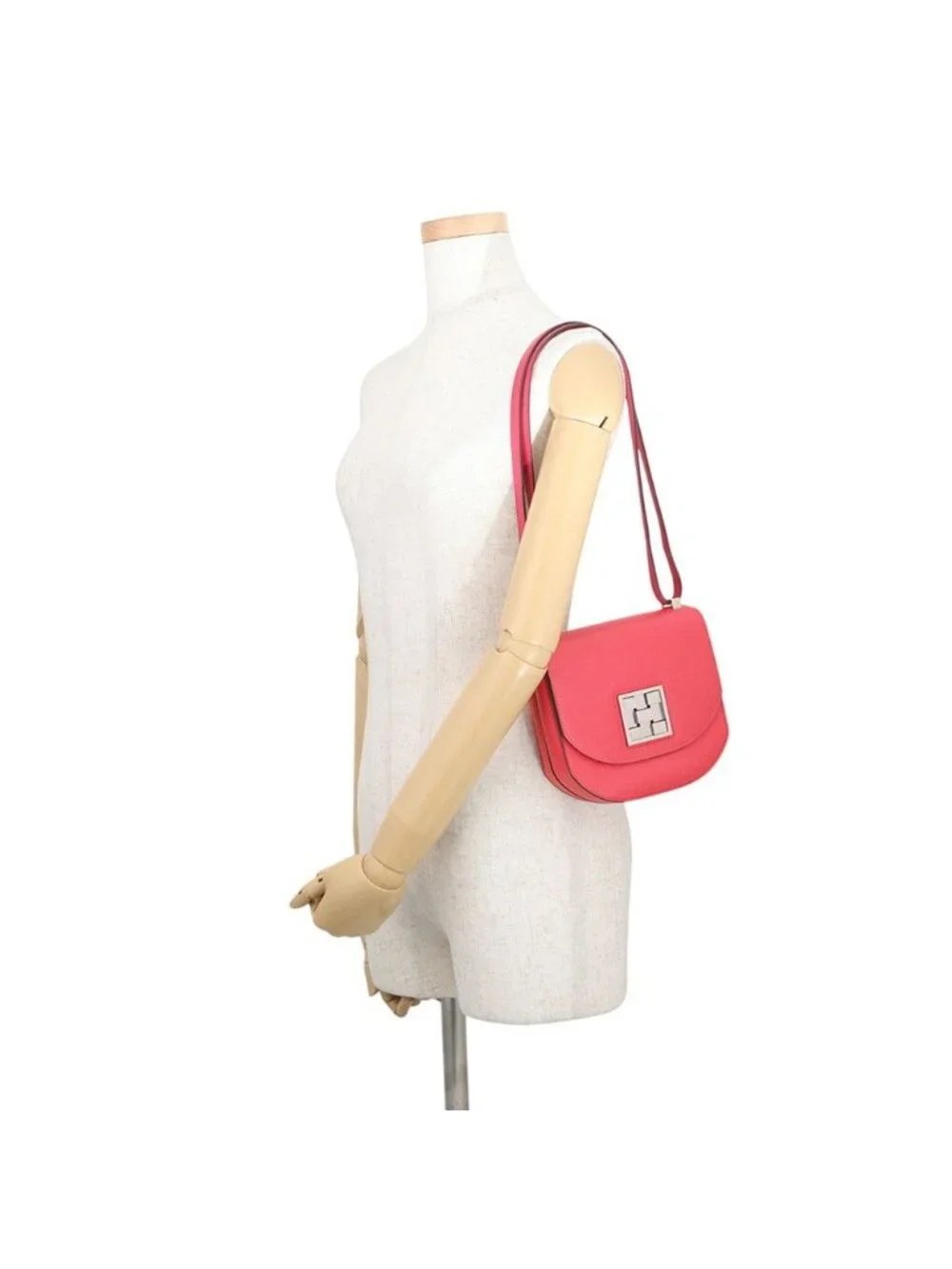 Hermes Shoulder Bag Mosaic Van Quatre Rose Silver Epsom